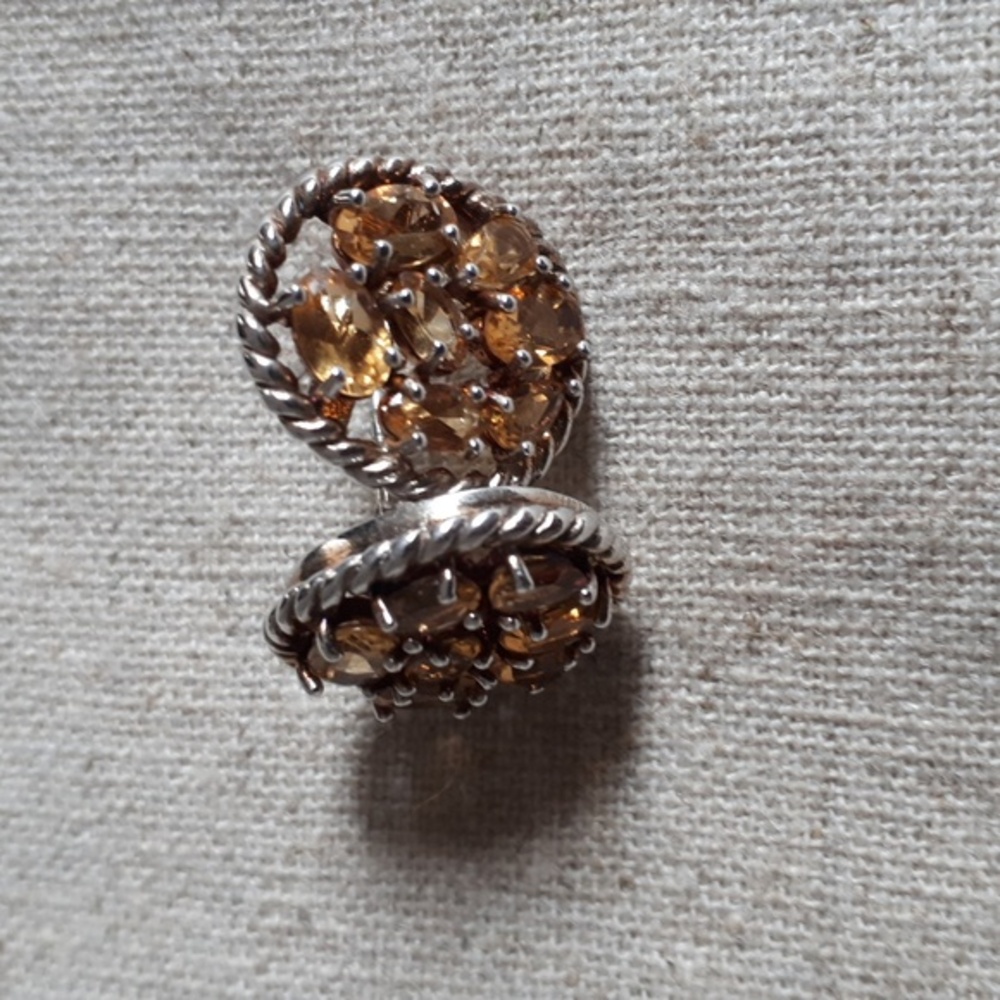Citrine Sterling Silver Cluster Earrings